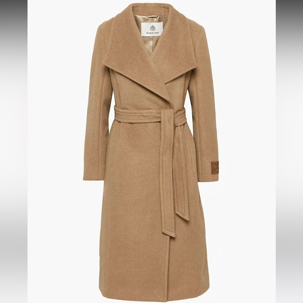 Aritzia Babaton Montage camel hair coat with belt